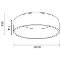 Deko-Light wall and ceiling luminaire SCULPTORIS 60 CCT DIM CCT Switch, set back IP20, mat, deep black dimmable