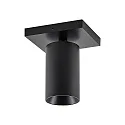 Deko-Light Luminaire de plafond CAN TILT SQUARE 11CM à 1 flamme, angulaire, pivotant à la cardan GU10 IP20, noir