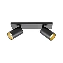 Deko-Light ceiling luminaire CAN TILT SQUARE 30.5CM 2 flames, square, cardanic swivelling GU10 IP20, black