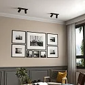 Deko-Light ceiling luminaire CAN TILT SQUARE 30.5CM 2 flames, square, cardanic swivelling GU10 IP20, black