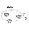 Deko-Light ceiling luminaire CAN TILT ROUND BASE Ø 25CM MIX‘N MATCH 3 flames, round, without shade, cardanic swivelling GU10 IP20, white