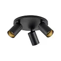 Deko-Light ceiling luminaire CAN TILT ROUND BASE Ø 25CM MIX‘N MATCH 3 flames, round, without shade, cardanic swivelling GU10 IP20, black