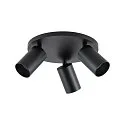 Deko-Light ceiling luminaire CAN TILT ROUND BASE Ø 25CM MIX‘N MATCH 3 flames, round, without shade, cardanic swivelling GU10 IP20, black