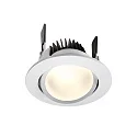 Recessed LED ceiling luminaire COB 68 cCT, 8W, 24V, 65°, 250cm-6500K, IP20, white