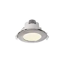 Plafonnier encastré ACRUX 68 CCT Switch, avec anneau décoratif IP20, argent, blanche gradable