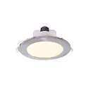 Plafonnier encastré ACRUX 120 CCT Switch, avec anneau décoratif IP20, argent, blanche gradable