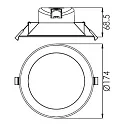 Plafonnier encastré ACRUX 145 CCT Switch, avec anneau décoratif IP20, argent, blanche gradable