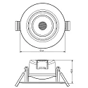 Deko-Light Downlight SMD-68-230V-ROUND pivotant, version pour montage encastré IP20, blanc trafic gradable