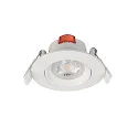 Recessed LED ceiling luminaire SMD-68-230V-round, IP20, 36° swivelling, 220-240V AC / 50-60Hz, 6.5W 3000K 540lm 45°, white