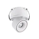 Deko-Light Plafonnier encastré UNI II TILT 350MA 2 pôles, courant constant, pivotant à la cardan IP20, blanche gradable