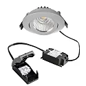 Deko-Light recessed spotlight DIONE IP20 swivelling, wired through IP20, silver dimmable