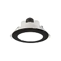 Plafonnier encastré ACRUX 120 CCT Switch, avec anneau décoratif IP20, noir, blanche gradable