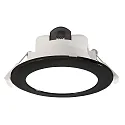 Plafonnier encastré ACRUX 195 CCT Switch, avec anneau décoratif IP20, noir, blanche gradable