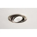 Deko-Light Projecteur encastré DIONE IP20 pivotant, câblé en continu IP20, nickel brossé gradable