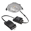 recessed spotlight DIONE IP20 DTW 930-918 swivelling, Dim-To-Warm, wired through IP20, silver dimmable