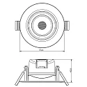 Downlight SMD-68-230V-ROUND pivotant, version pour montage encastré IP20, blanc trafic gradable