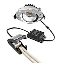 Deko-Light recessed spotlight DIONE IP44 DIM 827 swivelling, wired through IP44, chrome dimmable