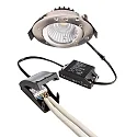 Deko-Light recessed spotlight DIONE IP44 DIM 827 swivelling, wired through IP44, brushed nickel dimmable