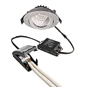 Deko-Light recessed spotlight DIONE IP44 DIM 830 swivelling, wired through IP44, silver dimmable
