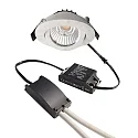 recessed spotlight DIONE IP44 DIM 840 swivelling, wired through IP44, white dimmable
