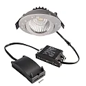 recessed spotlight DIONE IP44 DIM 840 swivelling, wired through IP44, silver dimmable