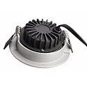 Deko-Light recessed spotlight DIONE IP44 DIM 840 swivelling, wired through IP44, silver dimmable