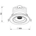 Deko-Light recessed spotlight SURTUR TILT 83 DTW swivelling, Dim-To-Warm IP20/IP44, black dimmable