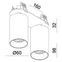Deko-Light recessed spotlight CAN TILT ROUND DOUBLE 2 flames, round, cardanic swivelling GU10 IP20, black