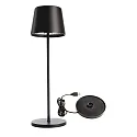 Lampe de table à accu BUNDLE CANIS lot de 1, avec chargeur IP65, mat, noir gradable
