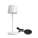 Lampe de table à accu BUNDLE CANIS MINI lot de 1, avec chargeur IP65, mat, blanche gradable