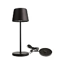 Lampe de table à accu BUNDLE CANIS MINI lot de 1, avec chargeur IP65, mat, noir gradable