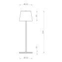 Deko-Light Lampe de table à accu CANIS GASTRO M avec variateur tactile, avec chargeur, 6 pièces IP65, mat, noir graphite gradable
