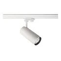 Projecteur triphasé HORUS 20W réglable, UGR < 19, commutable IP20, blanc mat 