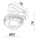 Deko-Light 1-phase spot CAN BASE MIX'N MATCH 1/3 without shade, cardanic swivelling GU10 IP20, white