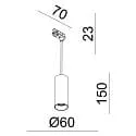 Deko-Light Luminaire à suspension monophasé CAN 150 Bas, cylindrique, court GU10 IP20, noir