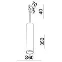 Deko-Light 3-phase pendant luminaire CAN 350 down, cylindrical, long GU10 IP20, black