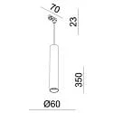1-phase pendant luminaire CAN 350 down, cylindrical, long GU10 IP20, white