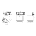 3-phase spot FOCARIS PHASE focusable, cardanic, UGR < 17 IP20, traffic white dimmable