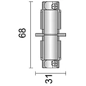 Accessories for 3-phase track system D LINE - mechanical connector, 220-240V AC / 50-60Hz, black