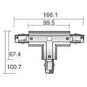 Accessories for 3-phase track system D LINE - T-coupler right-right-left with change mechanism, 220-240V AC, black