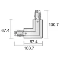 Accessories for 3-phase track system D LINE - 90°-coupler left-right with change mechanism, 220-240V AC, black