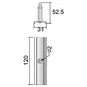 Accessories for 3-phase track system D LINE - rope suspension bracket with ceiling canopy, adjustable, max. 150cm, black