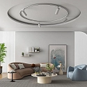 3-phase surface-mounted track D LINE / DALI CURVED 90° / RADIUS 1M left, 6-pole, traffic white
