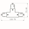 Deko-Light 1-phase T-connector D ONE right-left-left, traffic white