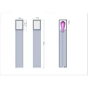 Deko-Light Borne d'éclairage FACADO II 650MM OPAL angulaire E27 IP65, gris foncé, mat gradable