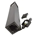 Deko-Light bollard lamp FACADO II 1000MM TONED square E27 IP65, dark grey, mat dimmable