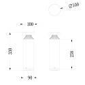 Deko-Light Luminaire borne FARO ON-OFF 33 (Ø 10CM) EL résistant aux chocs, avec optique de lentille, câblé en continu IP65