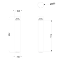 Deko-Light Luminaire borne FARO ON-OFF 60 (Ø 10CM) EL résistant aux chocs, avec optique de lentille, câblé en continu IP65