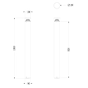Deko-Light Luminaire borne FARO ON-OFF 100 (Ø 10CM) EL résistant aux chocs, avec optique de lentille, câblé en continu IP65