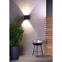 Deko-Light Luminaire mural d'extérieur JABBAH UP & DOWN haut bas, à 2 flammes, asymétrique, multipower IP65, gris foncé gradable